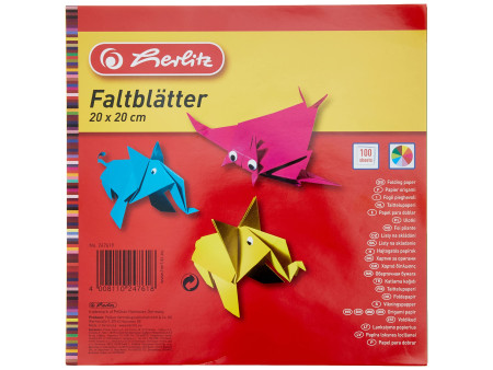 herlitz Papier origami, 200 x 200 mm, assorti