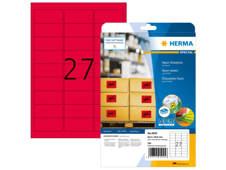 HERMA Etiquette universelle SPECIAL, 63,5 x 29,6 mm, rouge