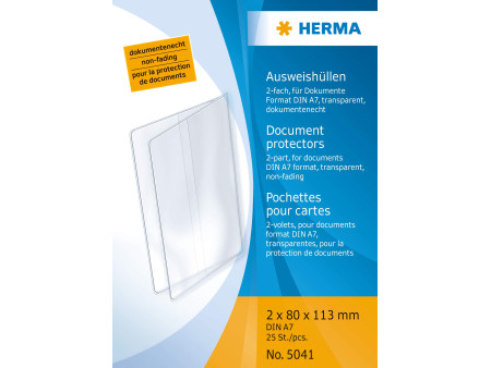 HERMA Etui de poche, PP, double, 0,14 mm, Format: 80 x 113mm