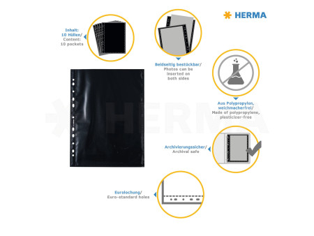 HERMA pochettes transparentes Fotophan pour photos 20 x 30cm