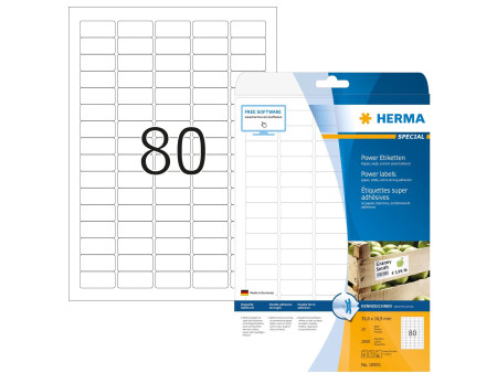 HERMA Power Etiquette SPECIAL, 35,6 x 16,9 mm, blanc