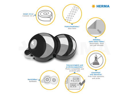 HERMA roller de colle 'Klebebiene', look abeille, ruban 15 m