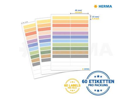 HERMA Etiquettes pour crayons HOME, 46 x 10 mm, couleurs
