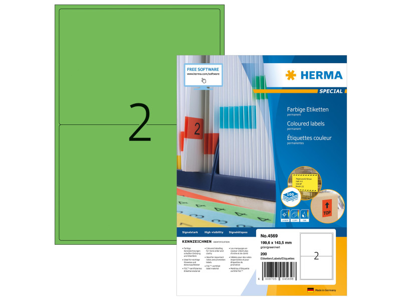 HERMA Etiquette universelle SPECIAL, 199,6 x 143,5 mm, vert