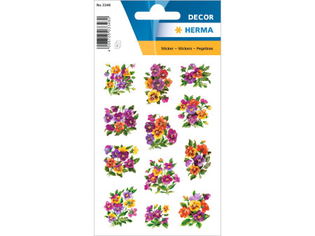 HERMA Autocollants DECOR 'Violettes', pailleté