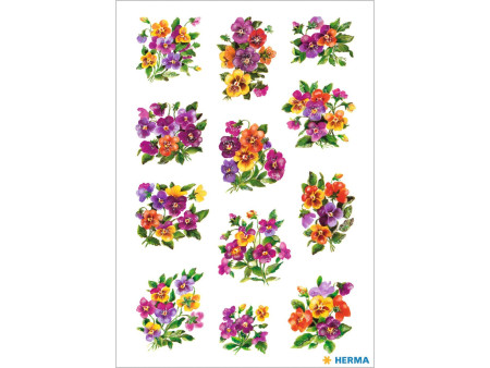 HERMA Autocollants DECOR 'Violettes', pailleté
