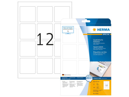 HERMA Etiquette universelle SPECIAL, 60 x 60 mm, blanc