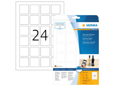 HERMA Etiquette code QR, 40 x 40 mm, carré