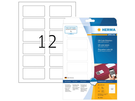 HERMA Etiquette code QR, 80 x 40 mm, rectangulaire