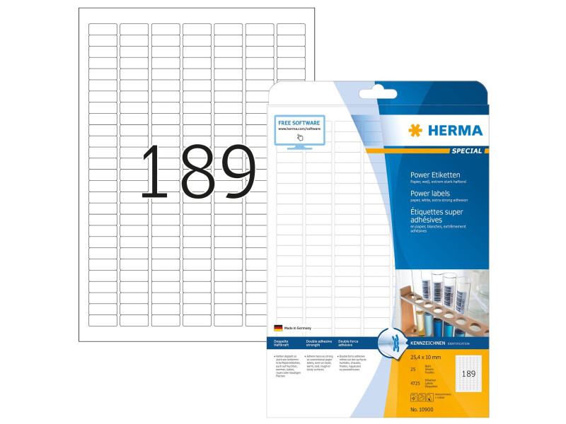 HERMA Power Etiquette SPECIAL, 25,4 x 10 mm, blanc