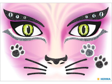 HERMA Face Art Sticker visage 'Chat rose'