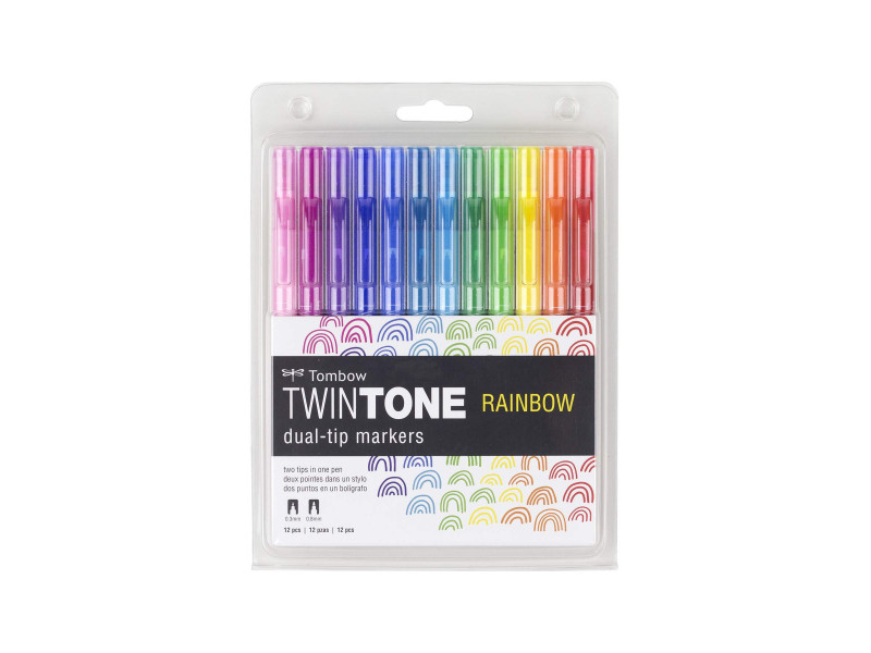 Tombow Feutre double pointe 'TwinTone' Rainbow, set de 12