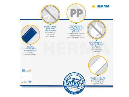 HERMA Couvre-livre, (H)210 x (L)380 mm, transparent