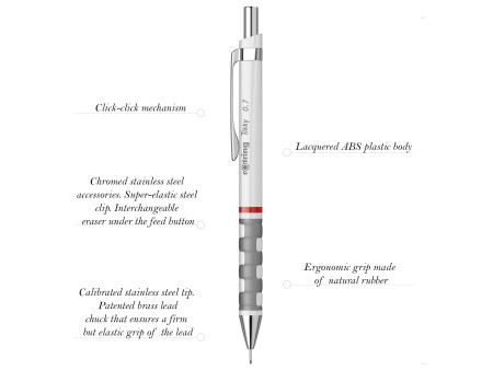 rotring Porte-mines Tikky 0,7 mm, blanc
