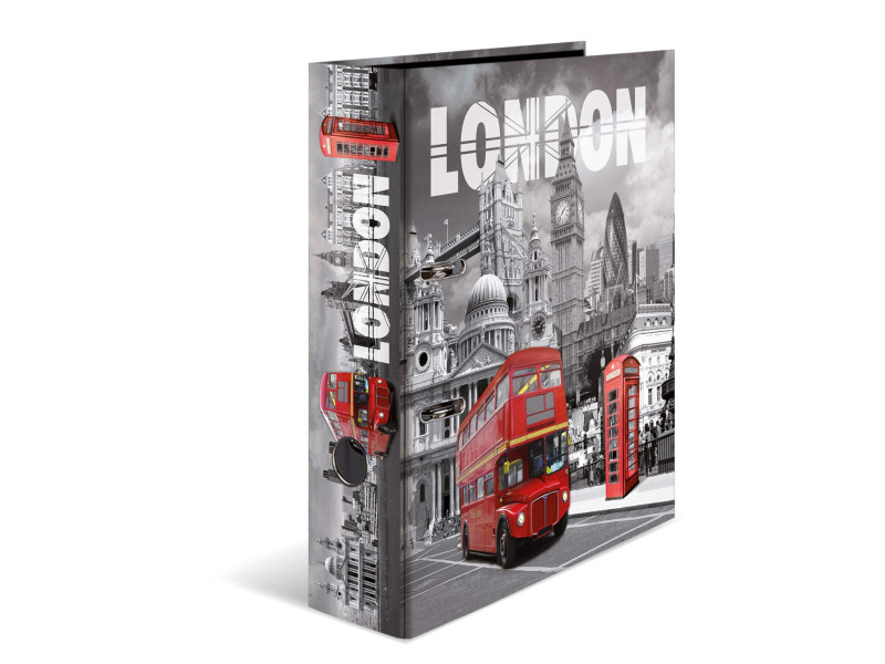HERMA Classeur à levier à motifs 'London', A4, dos: 70 mm