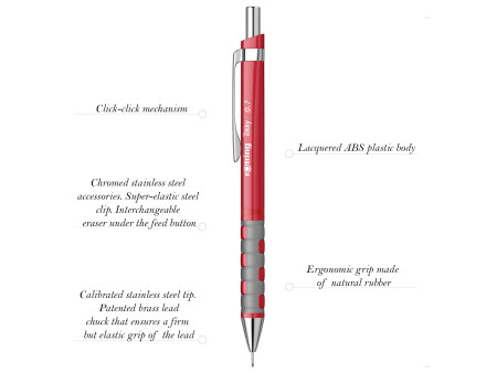 rotring Porte-mines Tikky 0,7 mm, rouge