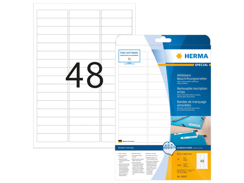HERMA Etiquette universelle SPECIAL, 63,5 x 16,9 mm, blanc
