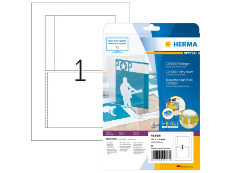 HERMA Jaquette pour boîtier standard de CD, 151 x 118 mm,