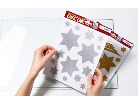 HERMA Image de Noël pour fenêtre 'Etoiles', or