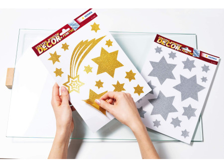 HERMA Image de Noël pour fenêtre 'étoiles', argent