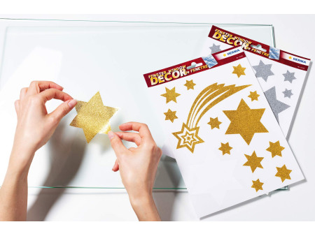 HERMA Image de Noël pour fenêtre 'étoiles', argent