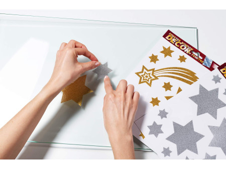 HERMA Image de Noël pour fenêtre 'étoiles', argent
