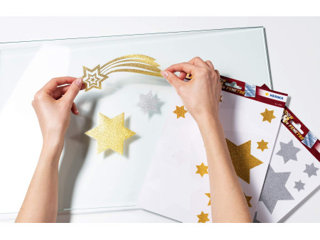 HERMA Image de Noël pour fenêtre 'étoiles', argent