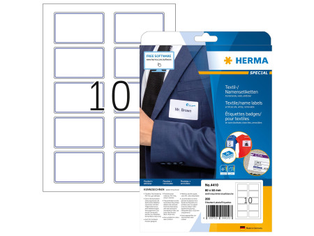 HERMA Etiquettes badges SPECIAL 80 x 50 mm, soie d'acétate,