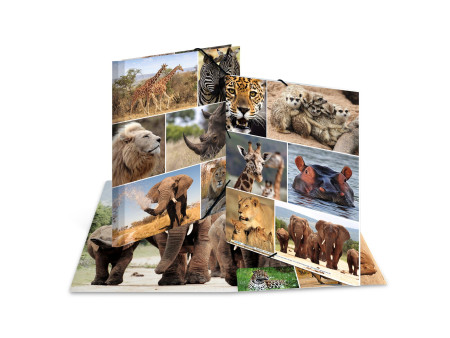 HERMA Chemise à élastiques 'animaux d'afrique', en carton,
