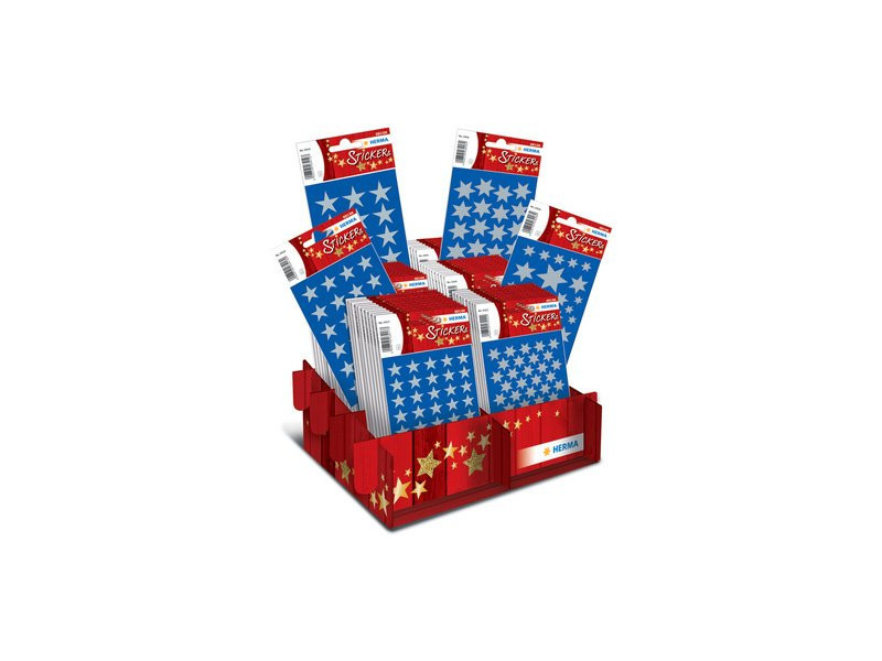 HERMA Autocollants de Noel DECOR 'étoiles argentées', dans