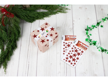 HERMA Autocollants de Noel MAGIC 'étoiles rouge', pailletté