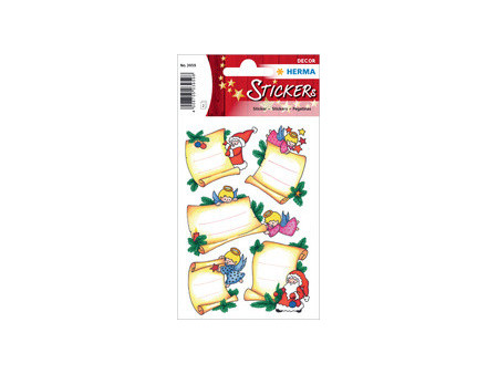HERMA Autocollants de Noël DECOR 'Voeux de Noël', pailleté