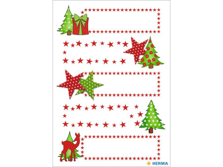 HERMA Autocollants de Noël DECOR 'Etoiles & sapin',