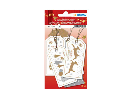 HERMA Etiquette pour cadeau de Noël 3D, rond, or