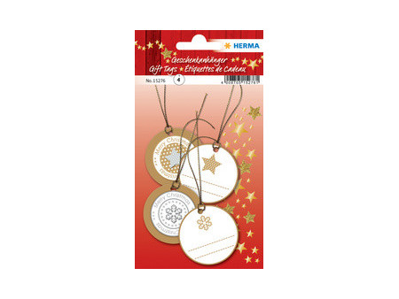 HERMA Etiquette pour cadeau de Noël 3D, rond, or