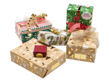 HERMA Etiquette pour cadeau de Noël 3D, rond, rouge/argent