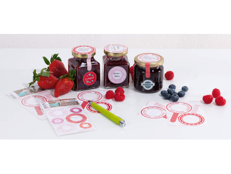 HERMA Etiquettes pour couvercle HOME 'New Look Rouge'