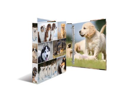 HERMA Classeur à anneaux 'chiens', A4, mécanisme à 4 anneaux