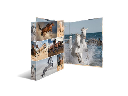 HERMA Classeur à anneaux 'Animals' - chevaux, A4, mécanisme