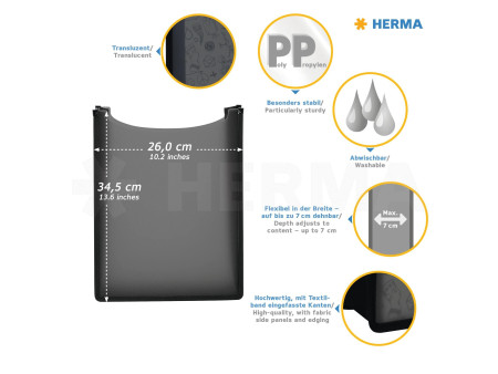 HERMA Boîte scolaire 'Flexi', bleu foncé translucide
