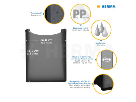 HERMA Boîte scolaire 'Flexi', bleu foncé translucide