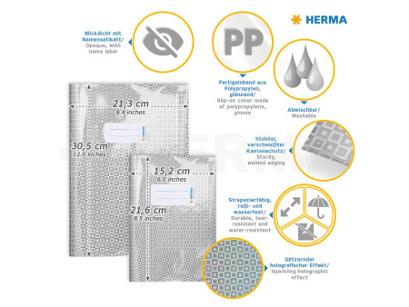 HERMA Protège-cahier 'Glamour', A4, film brillant, argent