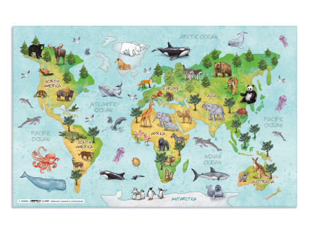 HERMA Sous-main 'Carte du monde', (L)550 x (H)350 mm