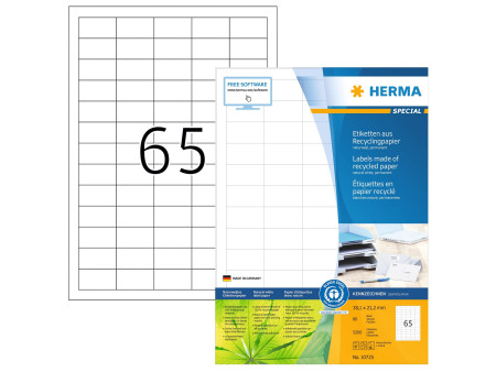 HERMA Étiquette universelle recyclée, 31,8 x 21,2 mm