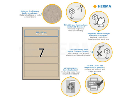 HERMA Étiquette pour dos de classeur, papier silphie