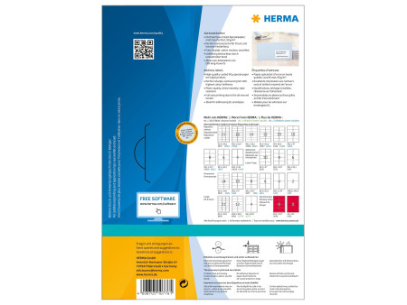 HERMA Étiquette pour jet d'encre, 88,9 x 46,6 mm, blanc