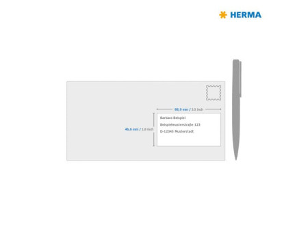 HERMA Étiquette pour jet d'encre, 88,9 x 46,6 mm, blanc