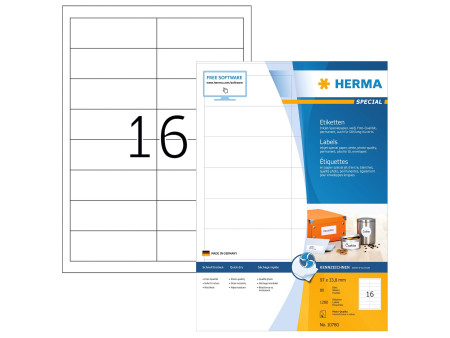 HERMA Étiquette pour jet d'encre, 97 x 33,8 mm, blanc
