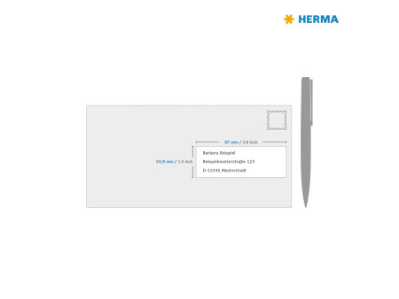 HERMA Étiquette pour jet d'encre, 97 x 33,8 mm, blanc