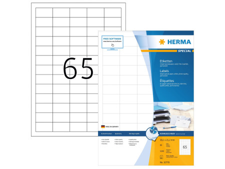 HERMA Étiquette pour jet d'encre, 210 x 297 mm, blanc